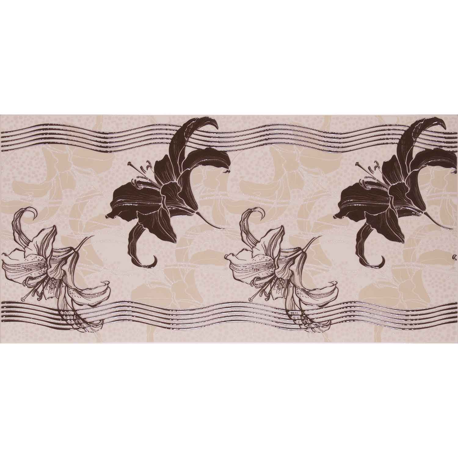 VOGUE FLOWERS BROWN DECOR 25x50 2585